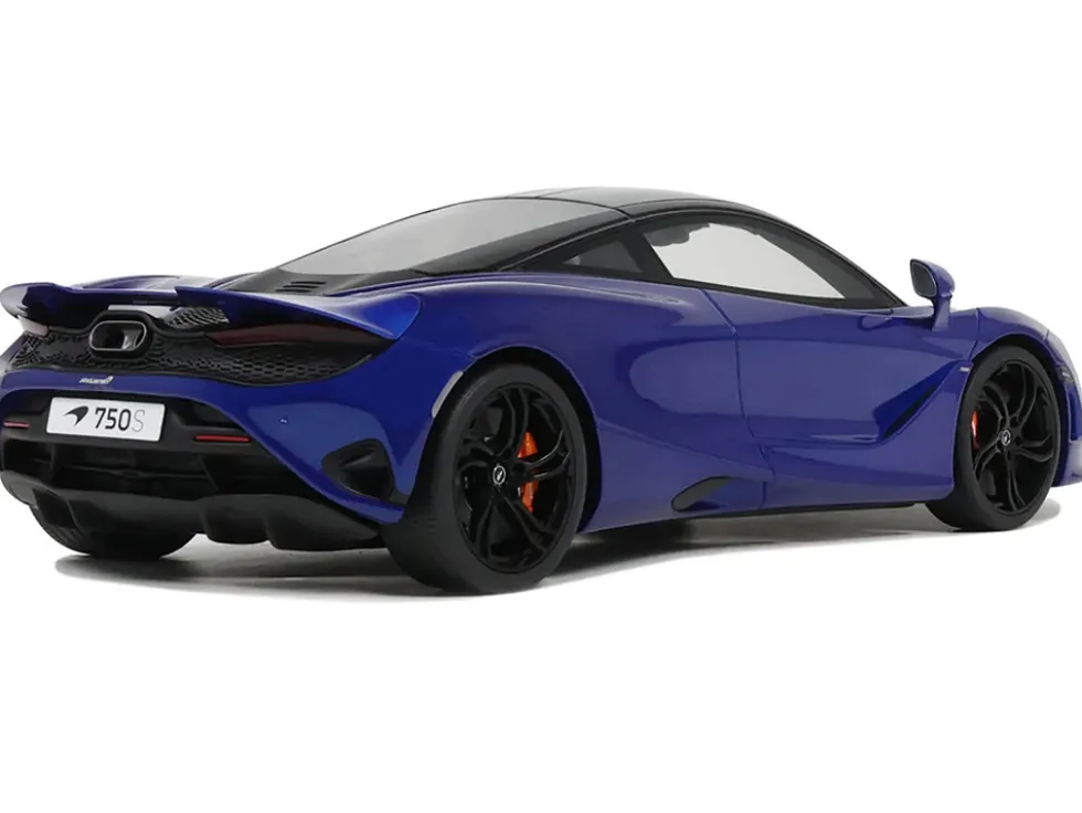2023 McLaren 750S Coupe Blue Metallic with Black Top 1/18 Model Car by GT Spirit