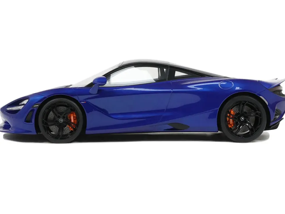 2023 McLaren 750S Coupe Blue Metallic with Black Top 1/18 Model Car by GT Spirit