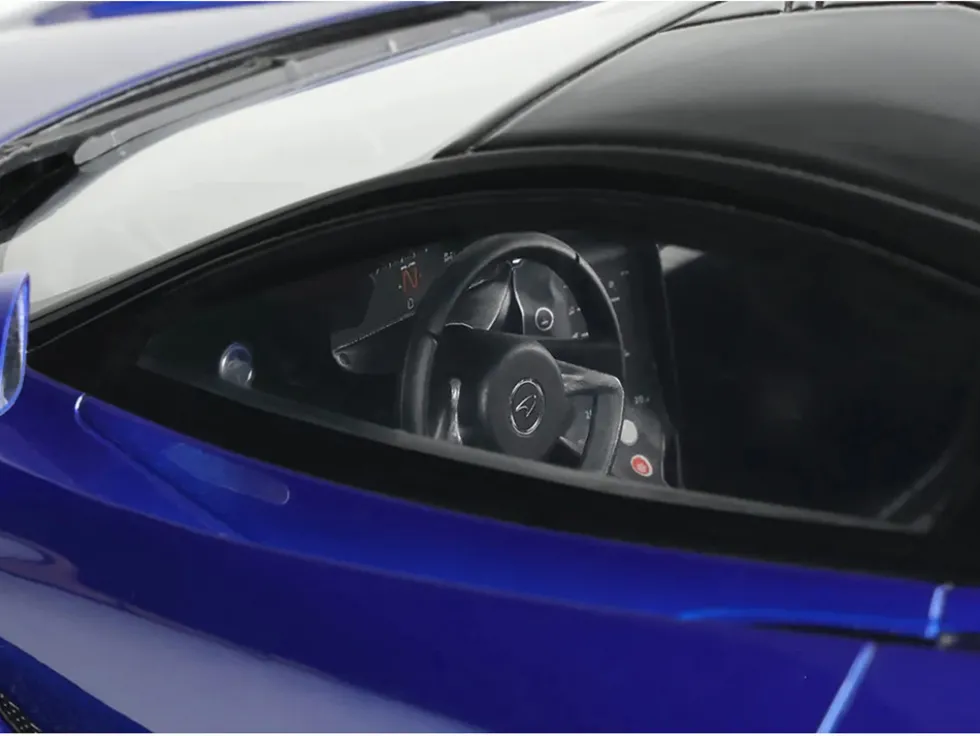 2023 McLaren 750S Coupe Blue Metallic with Black Top 1/18 Model Car by GT Spirit