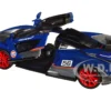 McLaren Senna #56 Dark Blue and Silver with Orange Stripes Gulf Oil Gulf Die Cast Collection 1/24 Diecast Model Car Motormax 79668GULF