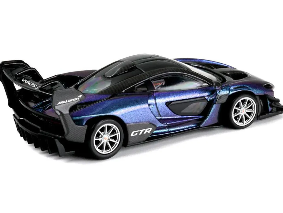 McLaren Senna GTR Midnight Purple Metallic with Black Top "HCFC 2025 Limited Edition" 1/64 Diecast Model Car by Trends Hobby
