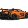 McLaren Senna GTR Orange Metallic with Carbon Hood and Black Top 1/64 Diecast Model Car by CM Model