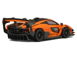 McLaren Senna GTR Orange Metallic with Carbon Hood and Black Top 1/64 Diecast Model Car by CM Model