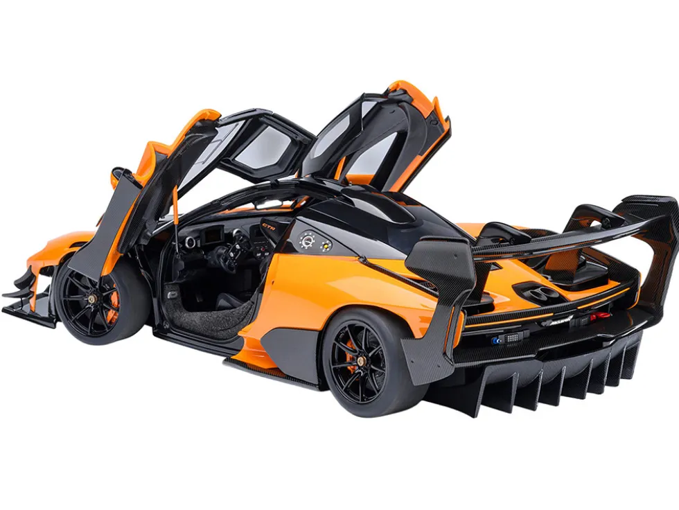 McLaren Senna GTR Orange with Black Top 1/18 Model Car by Autoart
