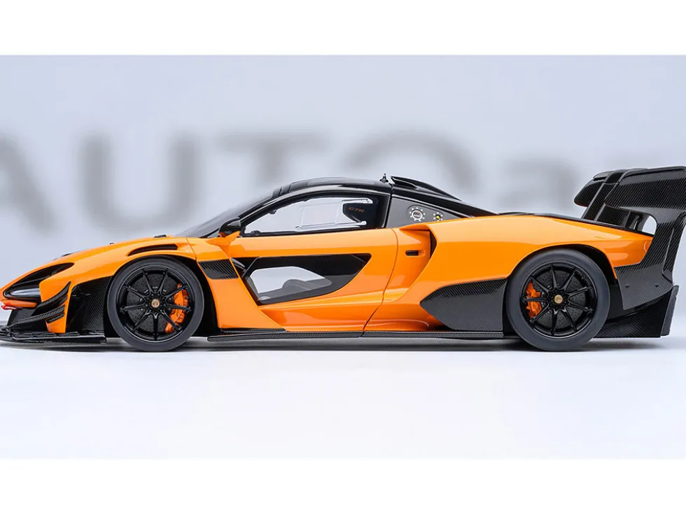 McLaren Senna GTR Orange with Black Top 1/18 Model Car by Autoart