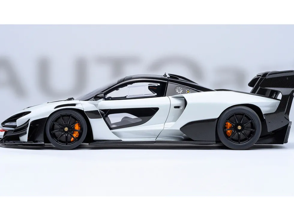 McLaren Senna GTR Silica White with Black Top 1/18 Model Car by Autoart