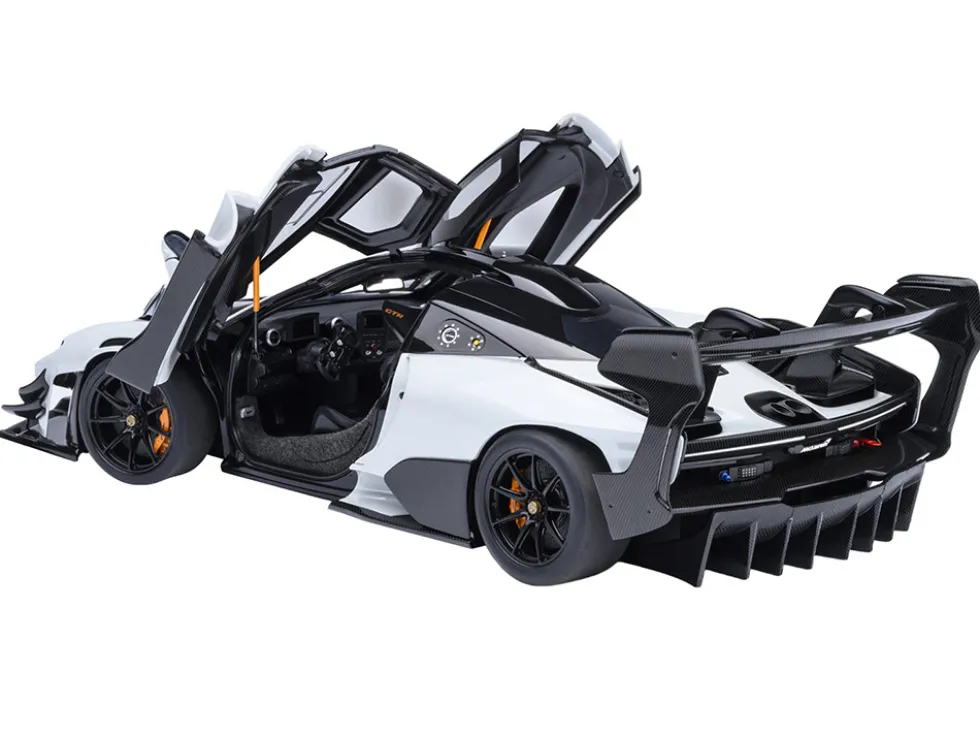 McLaren Senna GTR Silica White with Black Top 1/18 Model Car by Autoart