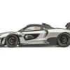 McLaren Senna GTR Silver Gray Metallic with Carbon Hood and Black Top 1/64 Diecast Model Car by CM Model