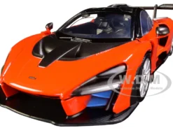 McLaren Senna Orange Metallic Black Timeless Legends 1/24 Diecast Model Car Motormax 79355