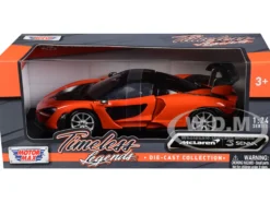 McLaren Senna Orange Metallic Black Timeless Legends 1/24 Diecast Model Car Motormax 79355