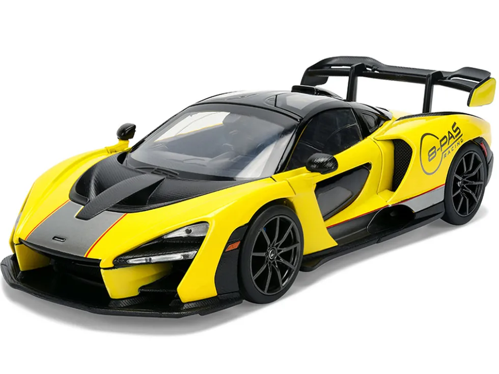 McLaren Senna "8-PAS Racing" Yellow Metallic with Black Top "Hyper-Spec" Series 1/24 Diecast Model Car by Jada