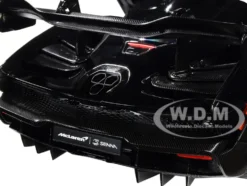 McLaren Senna Stealth Cosmos Black Carbon Accents 1/18 Model Car Autoart 76076