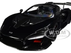 McLaren Senna Stealth Cosmos Black Carbon Accents 1/18 Model Car Autoart 76076