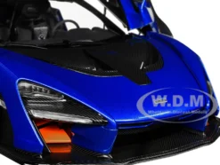McLaren Senna Trophy Kyanos Blue Black Carbon Accents 1/18 Model Car Autoart 76079