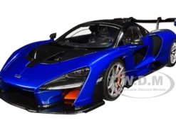McLaren Senna Trophy Kyanos Blue Black Carbon Accents 1/18 Model Car Autoart 76079