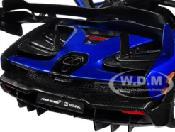 McLaren Senna Trophy Kyanos Blue Black Carbon Accents 1/18 Model Car Autoart 76079