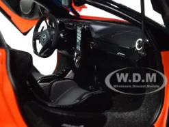 McLaren Senna Trophy Mira Orange and Black Carbon Accents 1/18 Model Car Autoart 76078