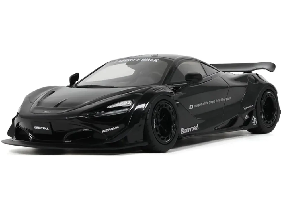 2023 McLaren 720S "LB-Works - Liberty Walk" Black 1/18 Model Car by GT Spirit