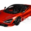 McLaren 720S Memphis Red Metallic Black Top Carbon Accents 1/18 Model Car Autoart 76072