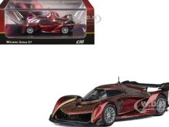 McLaren Solus GT Wine Red Metallic with Gold Stripes 1/64 Diecast Model Car by CM Model