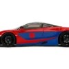 McLaren 720S Red and Blue with Black Top and Graphics and Spider-Man Diecast Figure "Marvel Spider-Man" "Hollywood Rides" Series 1/24 Diecast Model Car by Jada