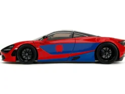 McLaren 720S Red and Blue with Black Top and Graphics and Spider-Man Diecast Figure