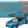 McLaren 750S Spider Belize Blue Metallic Limited Edition 1/64 Diecast Model Car by Mini GT