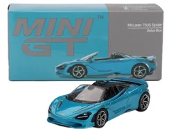 McLaren 750S Spider Belize Blue Metallic Limited Edition 1/64 Diecast Model Car by Mini GT