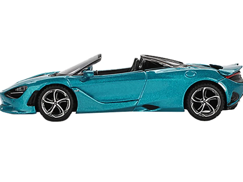 McLaren 750S Spider Belize Blue Metallic Limited Edition 1/64 Diecast Model Car by Mini GT