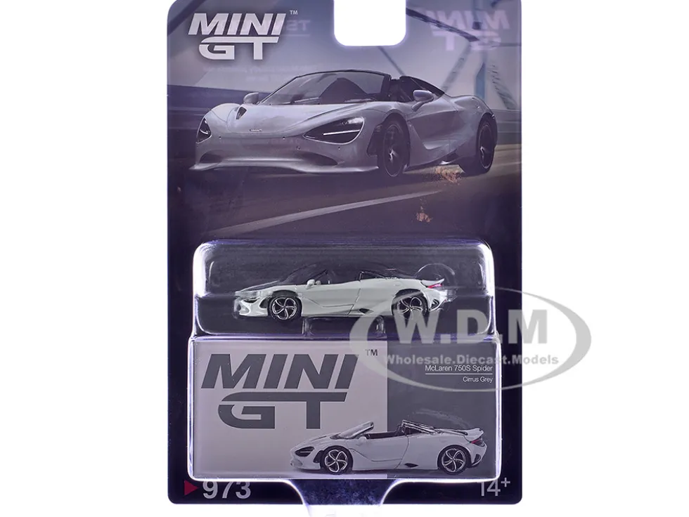McLaren 750S Spider Cirrus Gray Limited Edition 1/64 Diecast Model Car by Mini GT