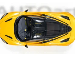 McLaren 720S Volcano Yellow with Black Top and Carbon Accents 1/18 Model Car by Autoart