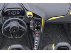 McLaren 720S Volcano Yellow with Black Top and Carbon Accents 1/18 Model Car by Autoart