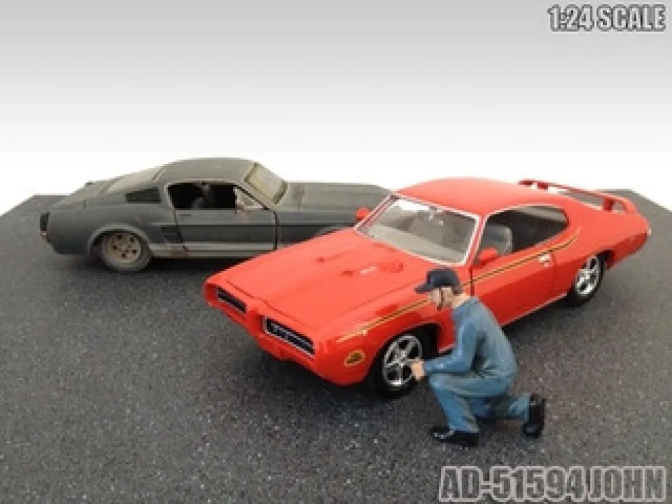 Mechanic John Figure For 1:24 Diecast Model Cars American Diorama 51594