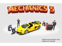 Mechanics #5 6 piece Diecast Figure Set (5 Figures, 1 Tool Cabinet) Limited Edition for 1/64 Scale Models by American Diorama
