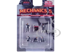 Mechanics #5 6 piece Diecast Figure Set (5 Figures, 1 Tool Cabinet) Limited Edition for 1/64 Scale Models by American Diorama