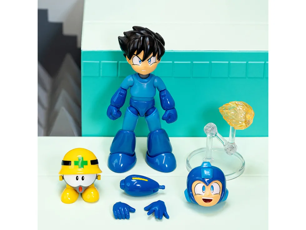 Mega Man 4.5" Moveable Figure (Deluxe Version) with Accessories and Alternate Head and Hands "Mega Man" (1987) Video Game Model by Jada