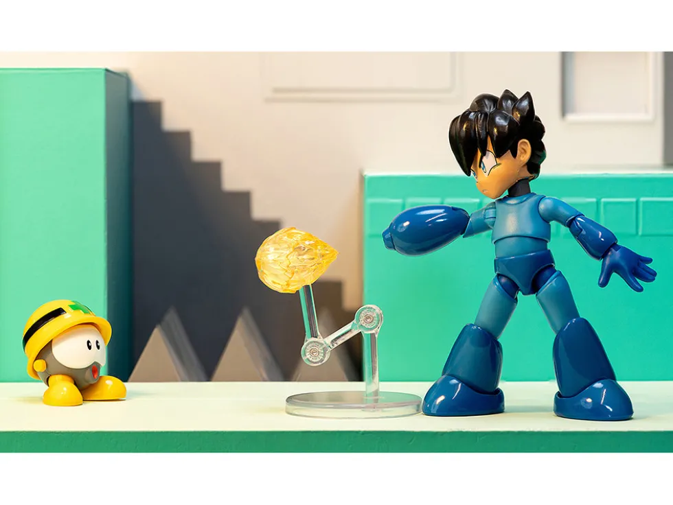 Mega Man 4.5" Moveable Figure (Deluxe Version) with Accessories and Alternate Head and Hands "Mega Man" (1987) Video Game Model by Jada