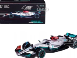 Mercedes AMG F1 W13 E Performance #63 George Russell F1 Formula One World Championship 2022 with Display Case 1/43 Diecast Model Car Bburago 38066GR