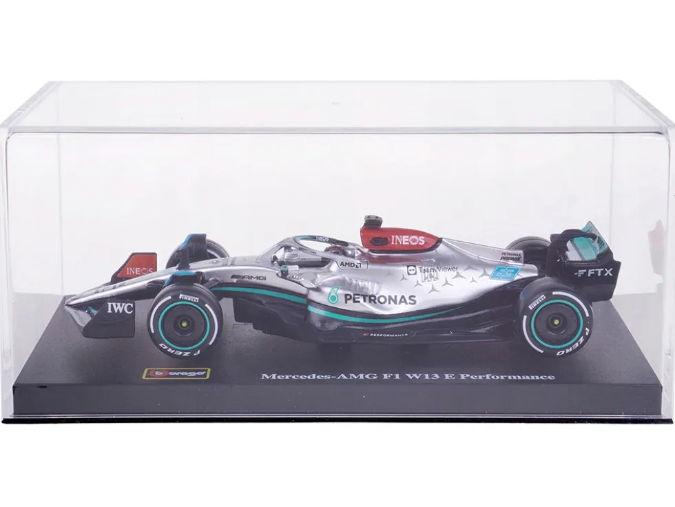 Mercedes AMG F1 W13 E Performance #63 George Russell F1 Formula One World Championship 2022 with Display Case 1/43 Diecast Model Car Bburago 38066GR