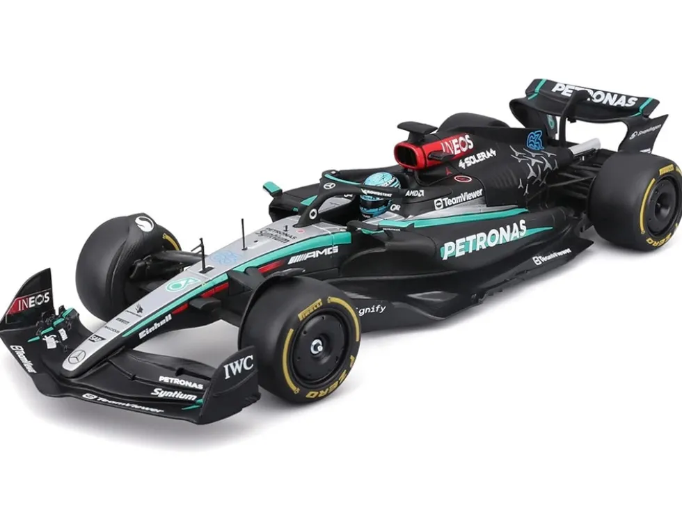 Mercedes-AMG F1 W15 E Performance #63 George Russell "Petronas" Formula One F1 "World Championship" (2024) 1/24 Diecast Model Car by Bburago