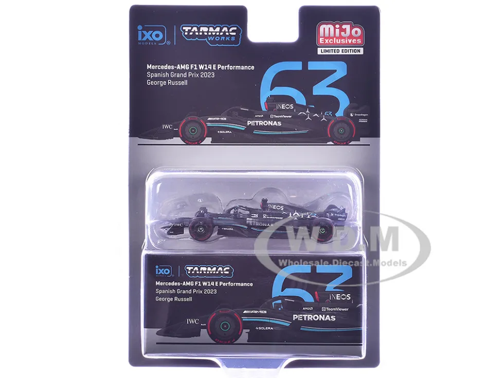Mercedes-AMG F1 W14 E Performance #63 George Russell 3rd Place Formula One F1 "Spanish GP" (2023) "Global64" Series 1/64 Diecast Model Car by Tarmac Works