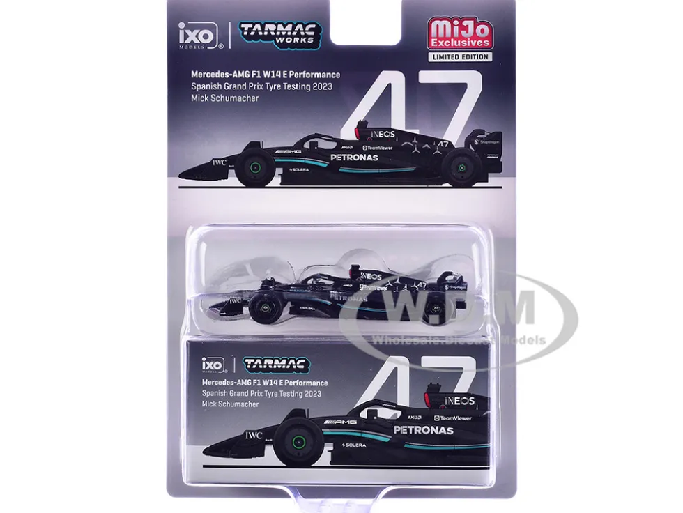 Mercedes-AMG F1 W14 E Performance #47 Mick Schumacher Formula One F1 "Spanish GP Tyre Testing" (2023) with Pit Board "Global64" Series 1/64 Diecast Model Car by Tarmac Works