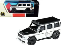 Mercedes AMG G63 Liberty Walk Wagon White Black Hood Top 1/64 Diecast Model Car Paragon Models PA-55161