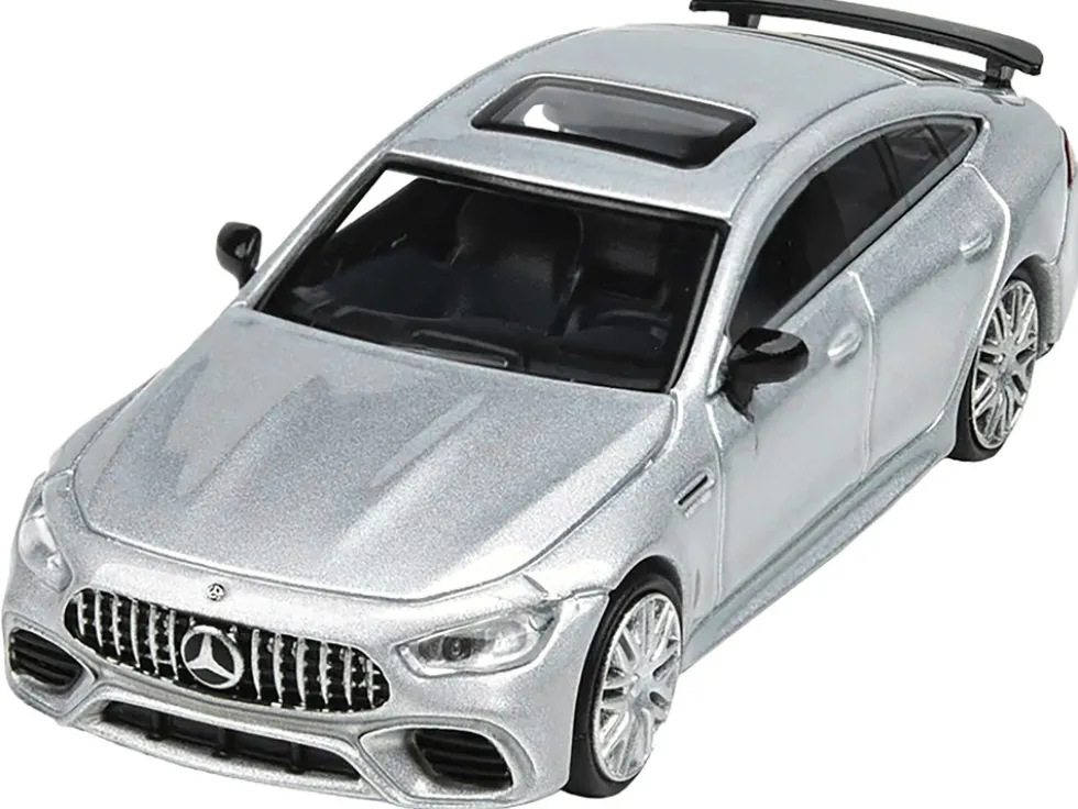 2018 Mercedes-AMG GT 63 S with Sunroof Silver Metallic 1/64 Diecast Model Car Paragon Models PA-55283