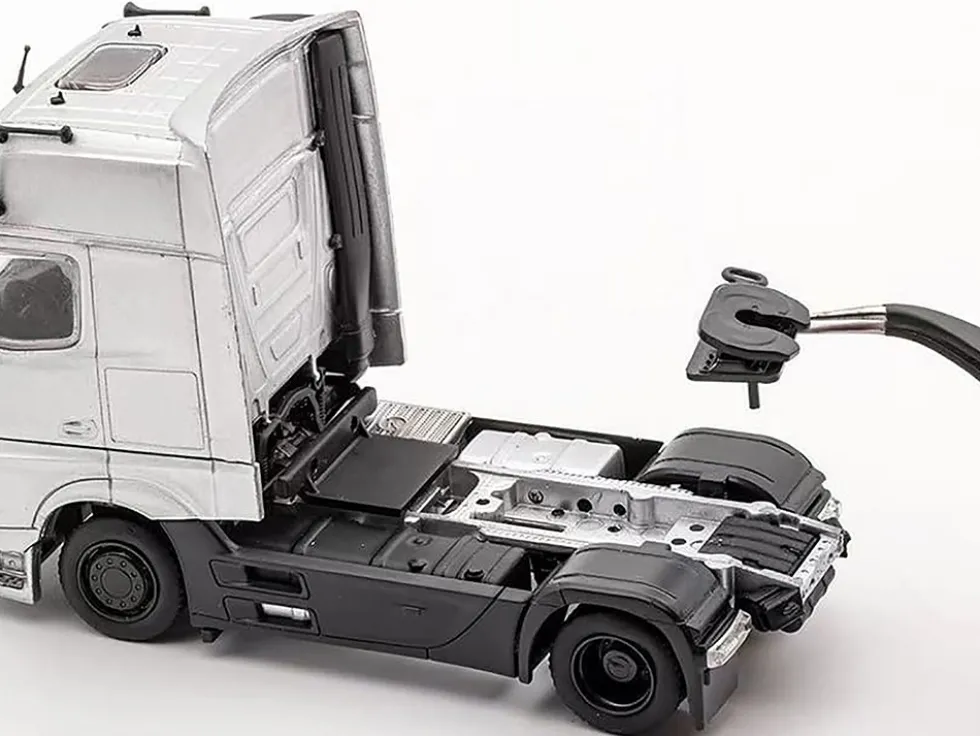 Mercedes-Benz Actros Auto Transporter White 1/64 Diecast Model by GCD