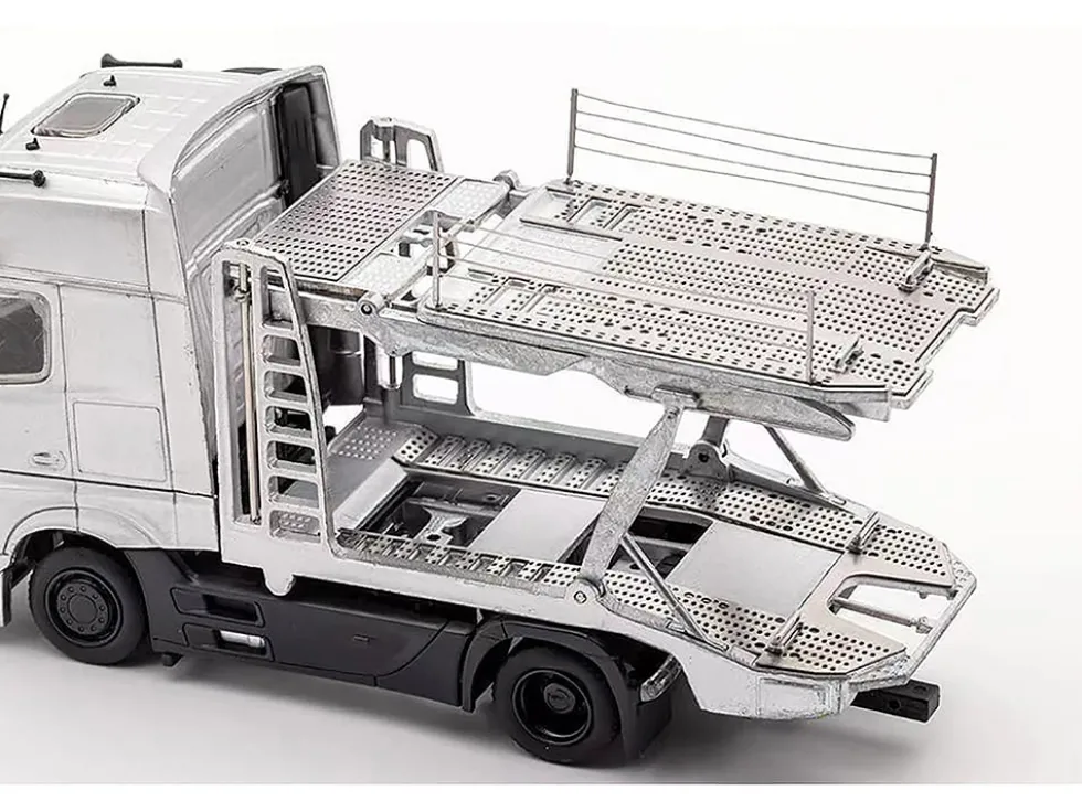 Mercedes-Benz Actros Auto Transporter White 1/64 Diecast Model by GCD
