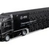 Mercedes-Benz Actros Gigaspace Car Transporter Black and Mercedes-AMG F1 W15 E Performance #63 George Russell "Petronas" Formula One F1 World Championship (2024) "Racing Hauler" Series 1/43 Diecast Model Car by Bburago