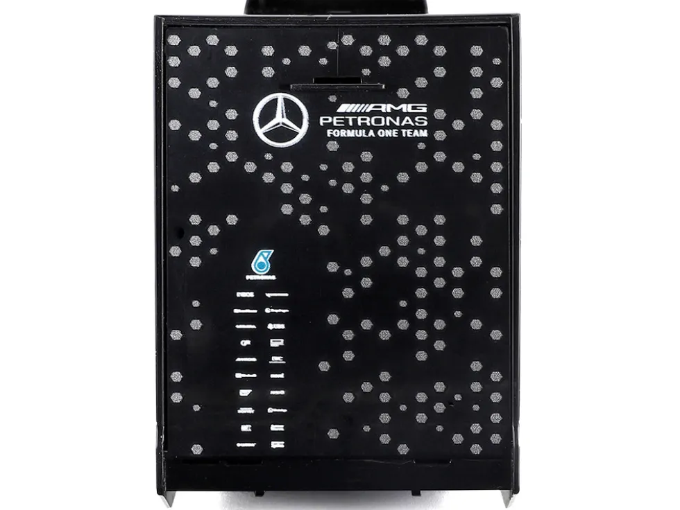 Mercedes-Benz Actros Gigaspace Car Transporter Black and Mercedes-AMG F1 W15 E Performance #63 George Russell "Petronas" Formula One F1 World Championship (2024) "Racing Hauler" Series 1/43 Diecast Model Car by Bburago