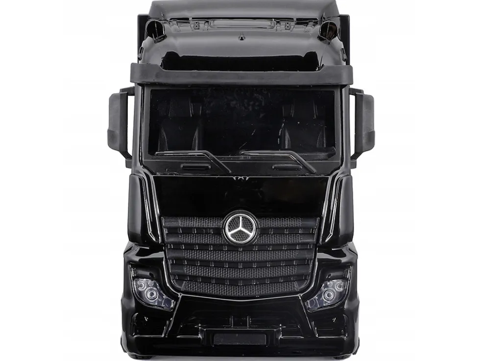 Mercedes-Benz Actros Gigaspace Car Transporter Black and Mercedes-AMG F1 W15 E Performance #63 George Russell "Petronas" Formula One F1 World Championship (2024) "Racing Hauler" Series 1/43 Diecast Model Car by Bburago