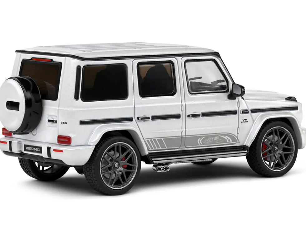 2022 Mercedes-Benz AMG G63 Diamond White Metallic with Graphics 1/43 Diecast Model Car by Solido